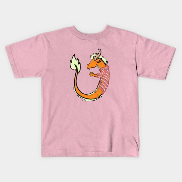 Pumpkin Spice Chinese Dragon Kids T-Shirt by CloudWalkerDesigns